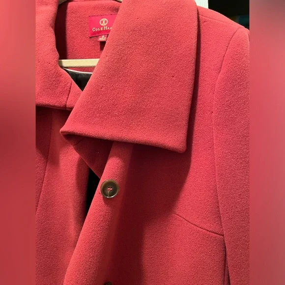 Cole Haan Red Pea Coat - Picture 5 of 10